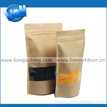 Ziplock Stand up Kraft Paper Bag for Packing Food